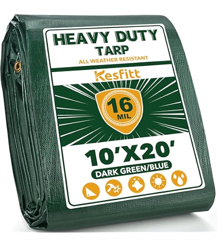 16' X 32' Silver Heavy Duty Poly Tarp – 12 Mil, Waterproof, Rust-Resistant Grommets