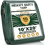 Kesfitt Tarp Heavy Duty Waterproof 10x20FT,16 Mil