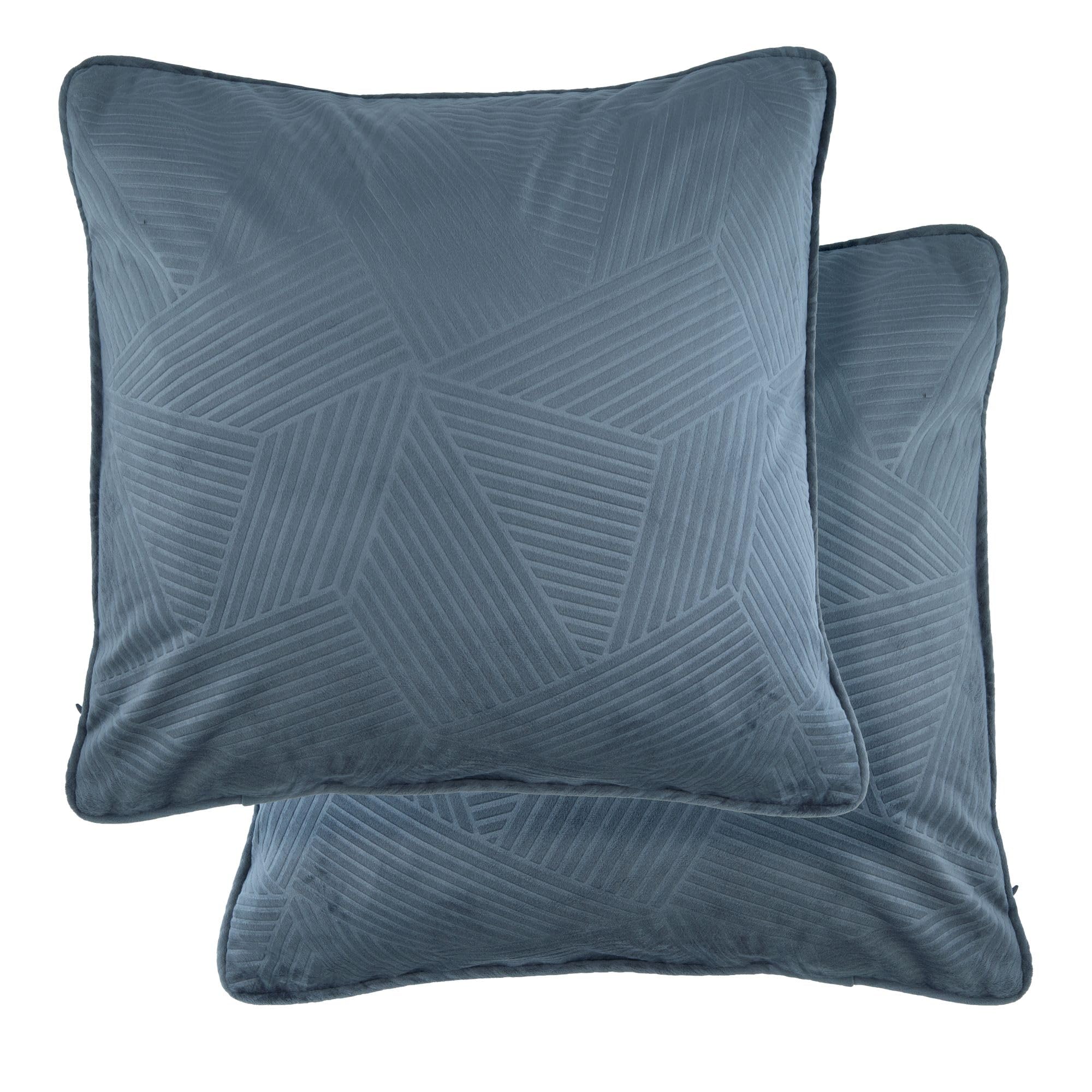Emma Barclay Midnight - Soft Plush Velvet Cushion Cover with Geometric Design (Charcoal)