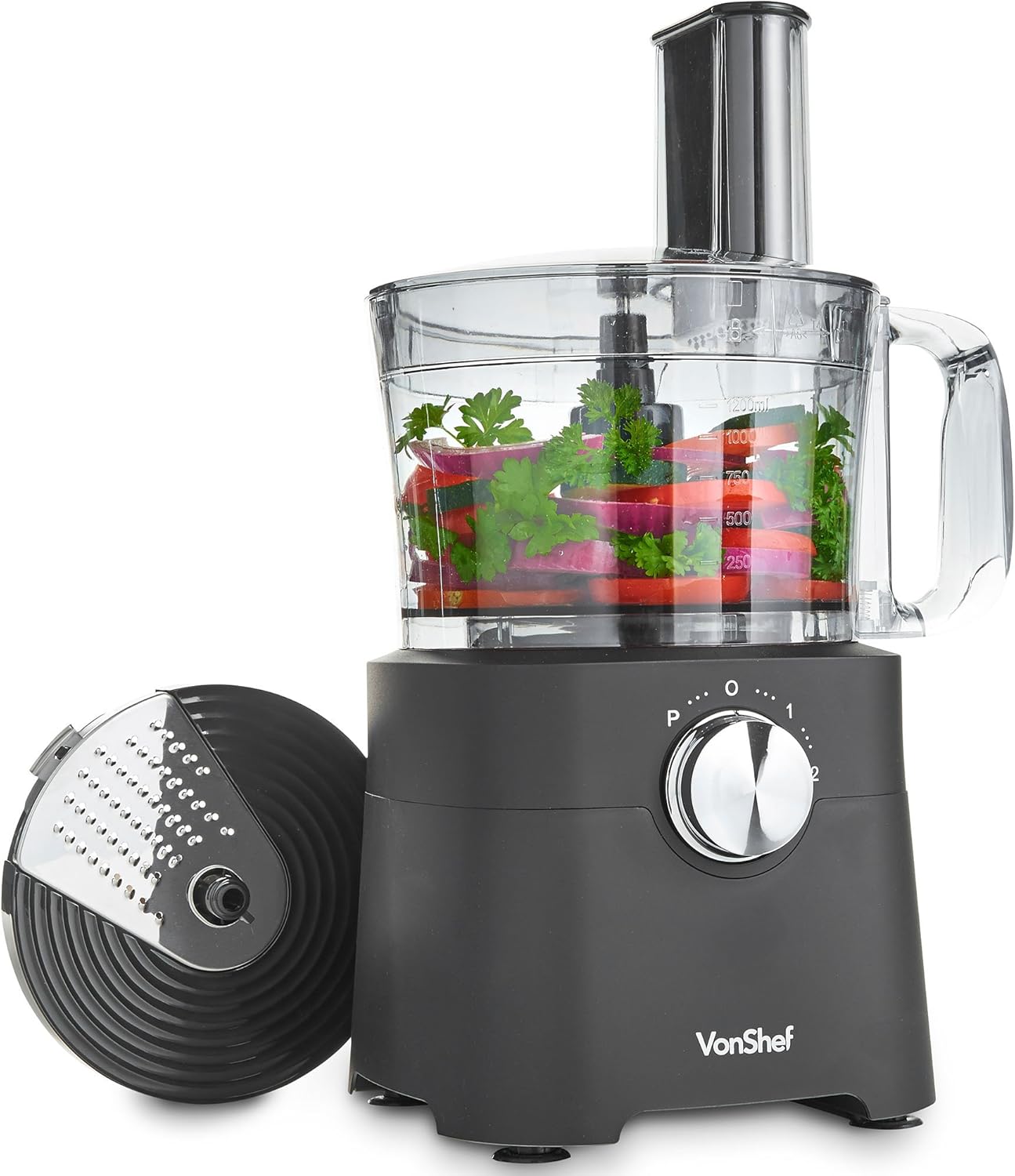 Vonshef Food Processor 8 Cup Blender Chopper Multi Mixer Combo With Chopping Blade And Shredder Attachments 500 Watts Amazon Ca Home Kitchen