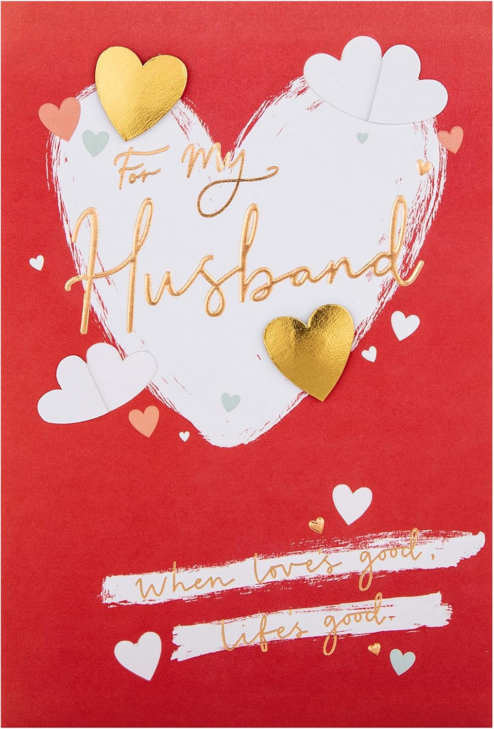 Hallmark Valentines Day Card for Husband Classic Heart Based Design, Red, Husband Simple Red Heart, 22.8 cm by 15.9 cm - Image 3