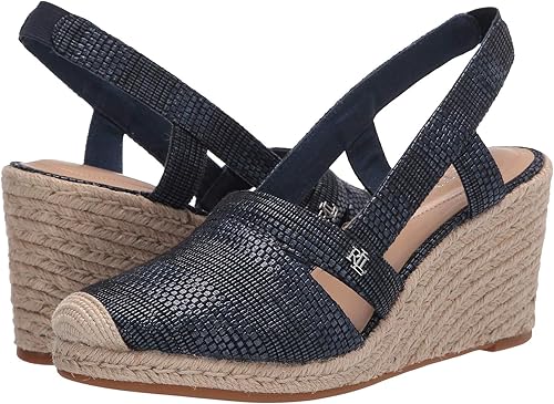 sandalias mujer azul marino cuña