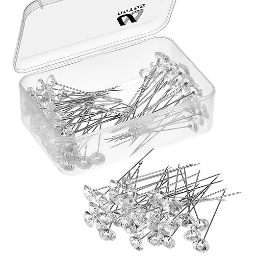 title=Outus 100 Pezzi Pin di Fiori Spilli Boutonniere di Nozze Bouquet Cristallo