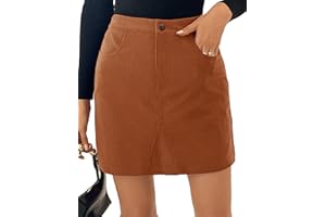 Kate Kasin Women Corduroy Skirt Mini Pencil Skirt Elastic High Waist Skirt with Pockets 2025