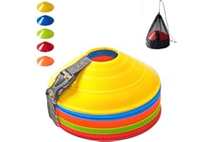 AGILMOVE Flexible Soccer Cones (Set of 60/50/40/25) with Mesh Bag & Strap, Sports Cones for Soccer, Basketball, Football Training Equipment, Agility Soccer Cones for Drills Training