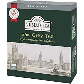 Ahmad Tea Earl Grey foil teabags, 100 Count | Teabags Individually Wrapped in Foil, Caffeinated, Sugar-Free