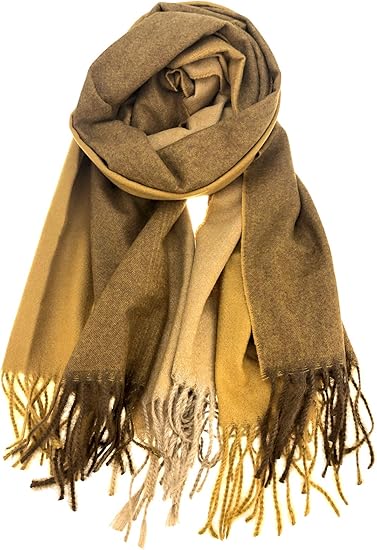 Amazon ストール 大判 レディース グラデーション カラフル マフラー 秋冬 防寒 ズレ防止 ストールピン 付き P ブラウン マフラー 通販