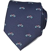 MENDEPOT Vintage Pickup Truck Pattern Necktie With Gift Box Motor Bike Tie Father's Day Birthday Gift Tie