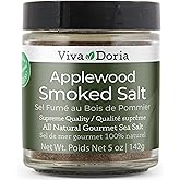 Viva Doria Applewood Smoked Sea Salt, Fine Grain, 142 Grams Glass Jar