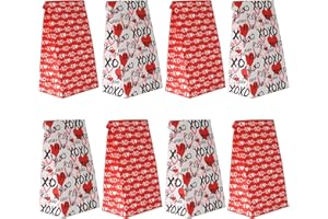 Haobell Valentines Bags - 24Pcs Valentines Goodie Bags, 24 Pcs Valentines Stickers, Valentines Treat Bags for Classroom Parties, Valentines, Kids, Coworkers