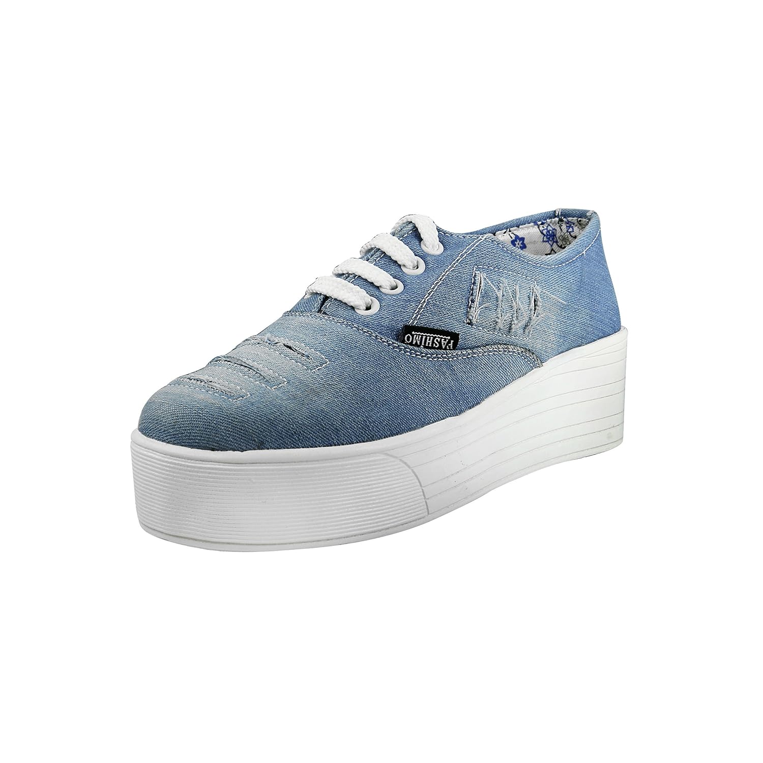 fashimo women blue denim casual shoes