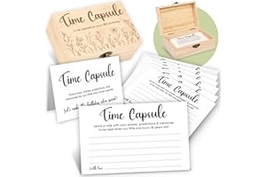 Woodamore Time Capsule Box 1st Birthday - Baby Time Capsule For First Birthday Party Games, 1st Birthday Party Activities For Guests, Time Capsule Cards 1st Birthday Keepsake Gifts For Babies Girl