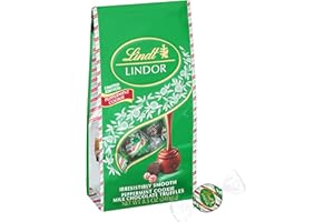 Lindt LINDOR Holiday Limited Edition Peppermint Cookie Milk Chocolate Candy Truffles, Milk Chocolate with Smooth Peppermint Truffle Center, 8.5 oz. Bag