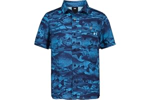 Under Armour Boys Outdoor Short Sleeve Shirt, Woven Button Down, Collared Neckline
