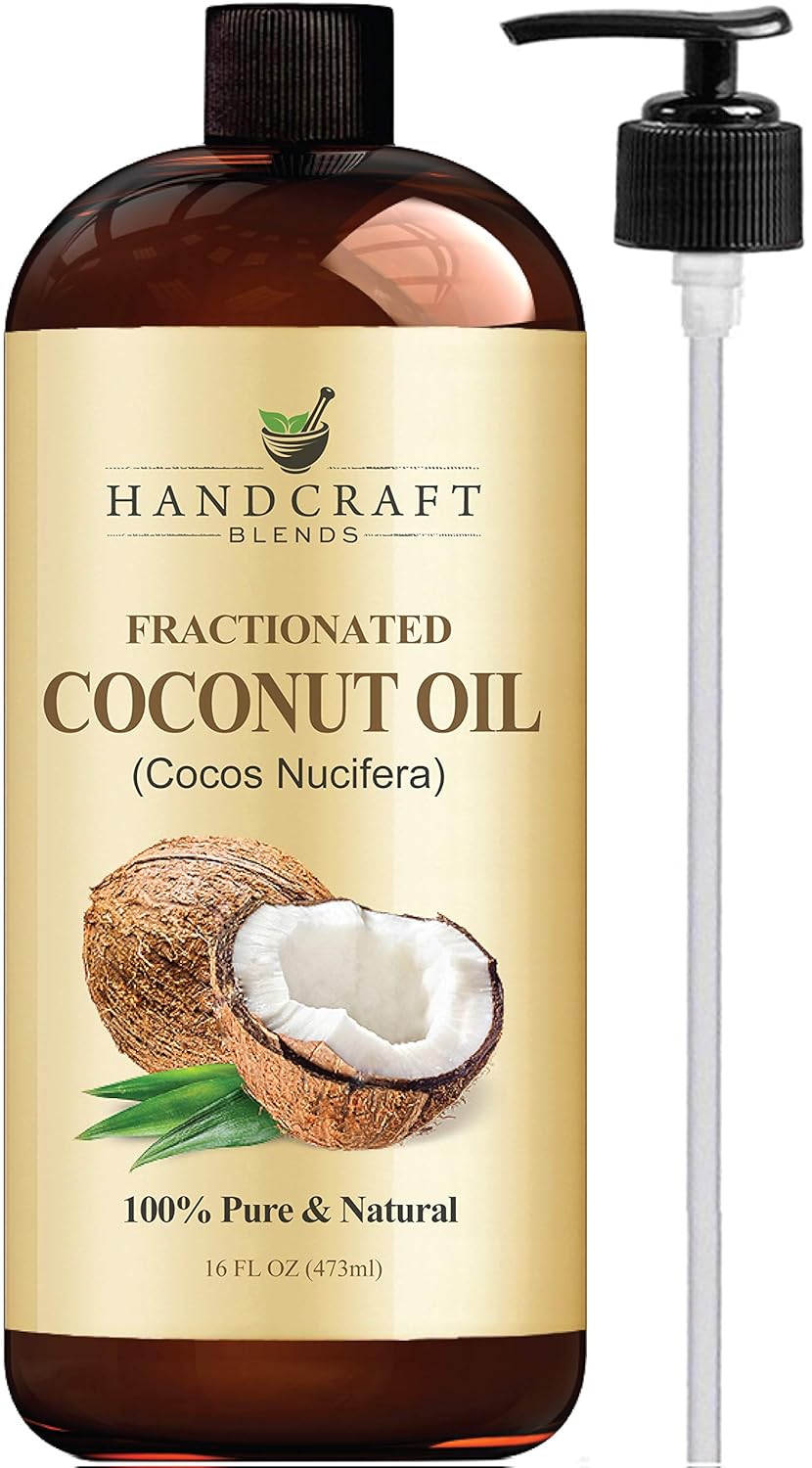 Fractionated Coconut Oil – 100% Pure & Natural Premium Therapeutic Grade - Great Carrier Oil for Essential Oils, Face Moisturizer & Body Oil, Non Greasy Massage Oil, for Skin & Hair, – Huge 16 OZ - Bottle May Vary : Beauty