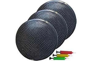 NEISHNG 3-Pack High-Density PVC Wobble Cushion with Pumps - Wiggle Seat & Balance Board/Disc for Kids/Adults Core Strengtheni