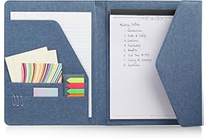 Paper Junkie Professional Legal Notepad Portfolio, Blue Folio Notebook for Office, Business, Work, Pad Holder Folder Organizer for Documents (12.5x10)