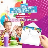 SOL 28 Blue Party Invitations with Envelopes Kids Write On RSVP For All view 3