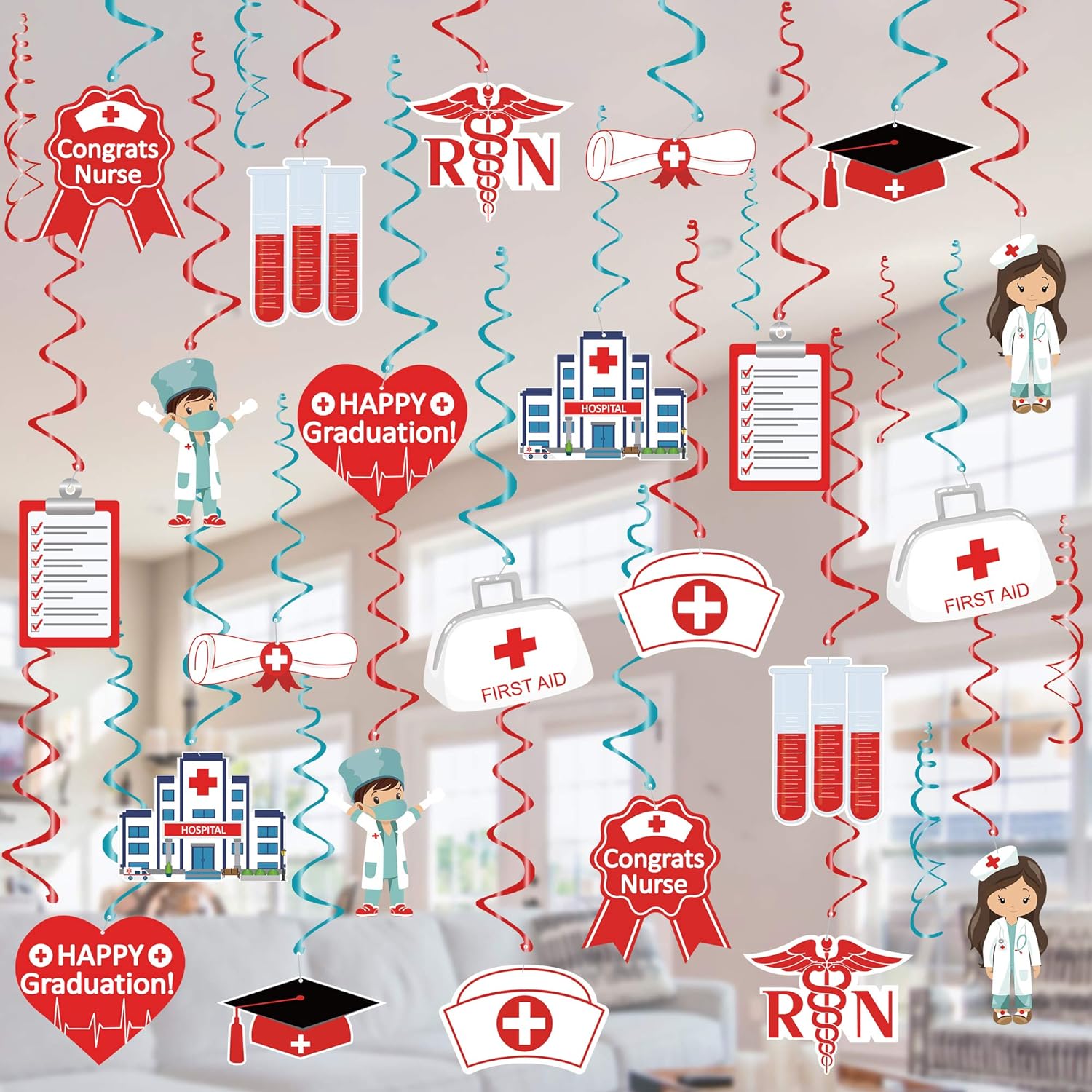 Tifeson Nurse Graduation Decoration 2020 Hanging Swirls