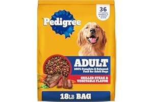 Pedigree Complete Nutrition Adult Dry Dog Food Steak & Vegetable Flavors, 18 lb. Bag