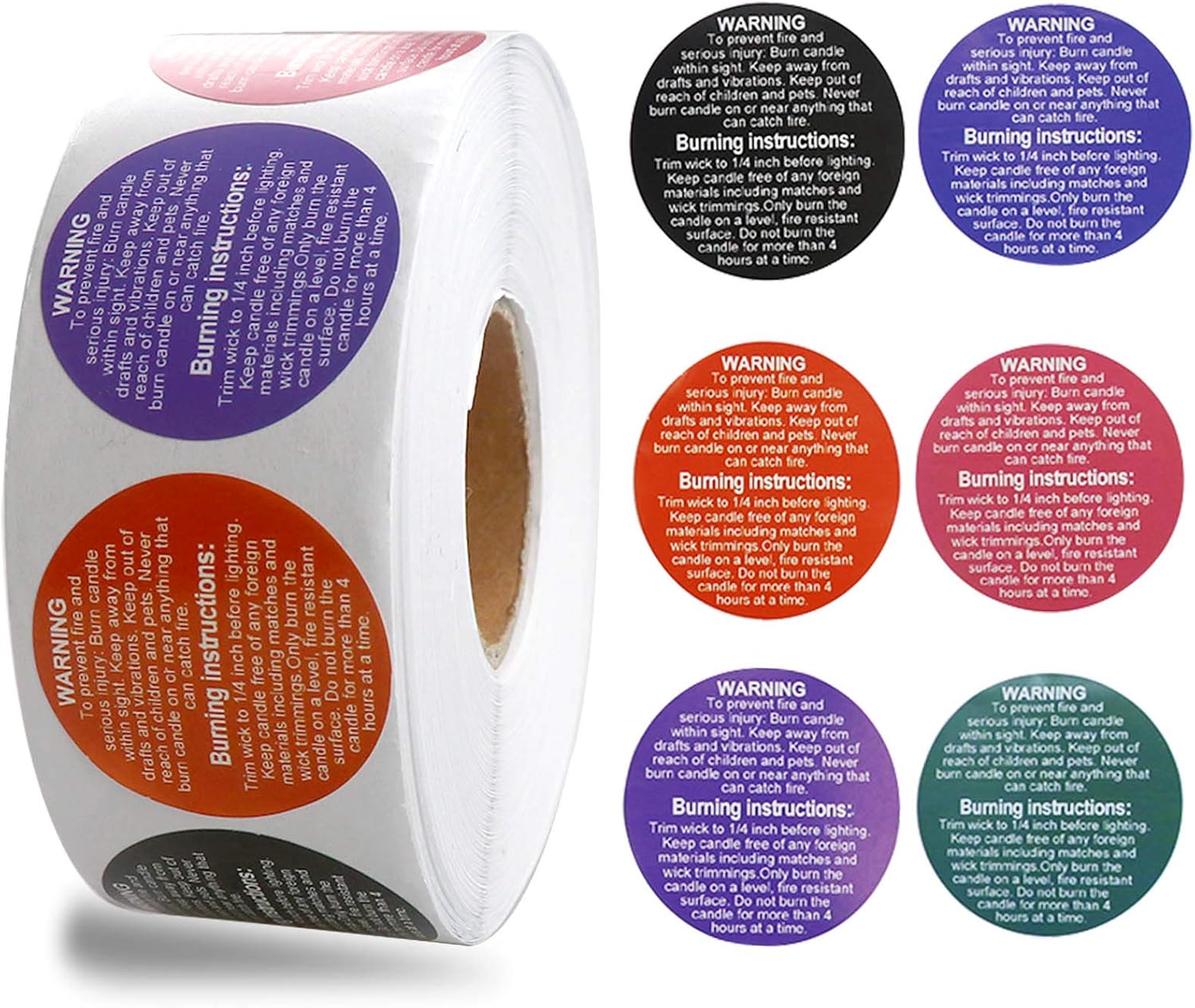 Dreecy 1000 Pieces Candle Warning Labels Candle Jar Container Stickers