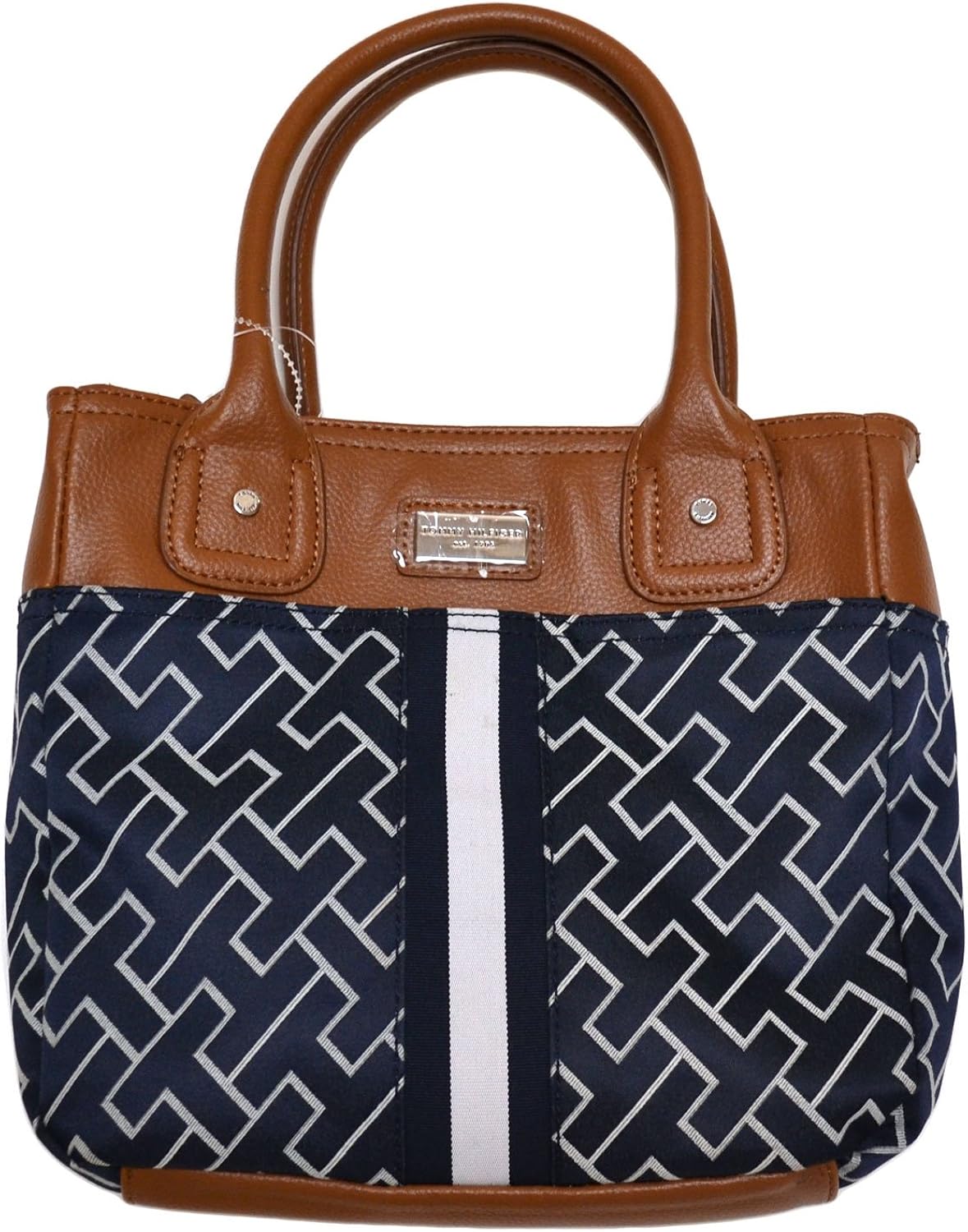 Tommy Hilfiger Small Tommy Tote Handbag, Blue / Ivory Stripe Handbags