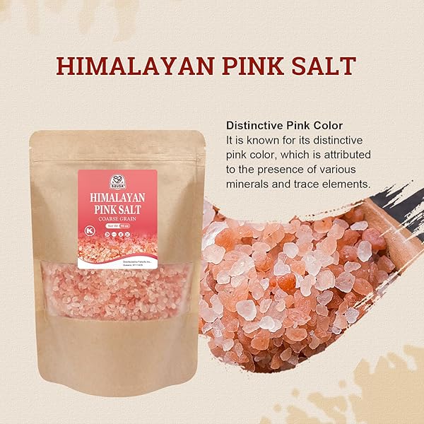 52USA HIMALAYAN PINK SALT COARSE, COARSE GRAIN 1 LB, PINK HIMALAYAN SEA SALT, SEA SALT FOR GRINDER REFILL, HIMALAYAN SALT, PINK SALT, NO ARTIFICIAL COLORS, NO ADDITIVES, NO GLUTEN, KOSHER CERTIFIED