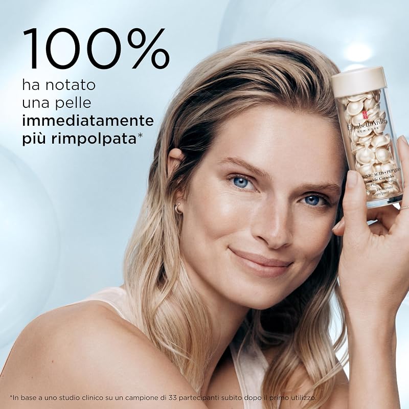 - Capsule di Acido Ialuronico + Peptidi Ceramide, Siero Idratante e Rimpolpante con HA a Misura Variabile, Formula Setosa e Leggera, Per Tutti i Tipi di Pelle, 30 Capsule