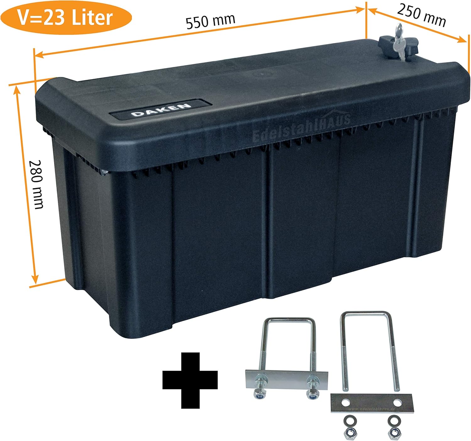 Drawbar Box with Lock, Includes Universal Mount Holder, Tool Storage