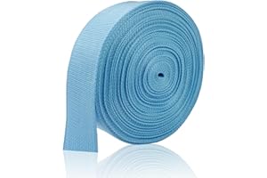 ZHFMLY ZHFMILY Lake Blue 1 1/2 inch(38mm) Polyprorylene Webbing Straps 12 Yards Flat Wide Belting Webbing Handle Canvas Straps for Bags-Lawn Chair-Pet Collars-DIY Crafts #281