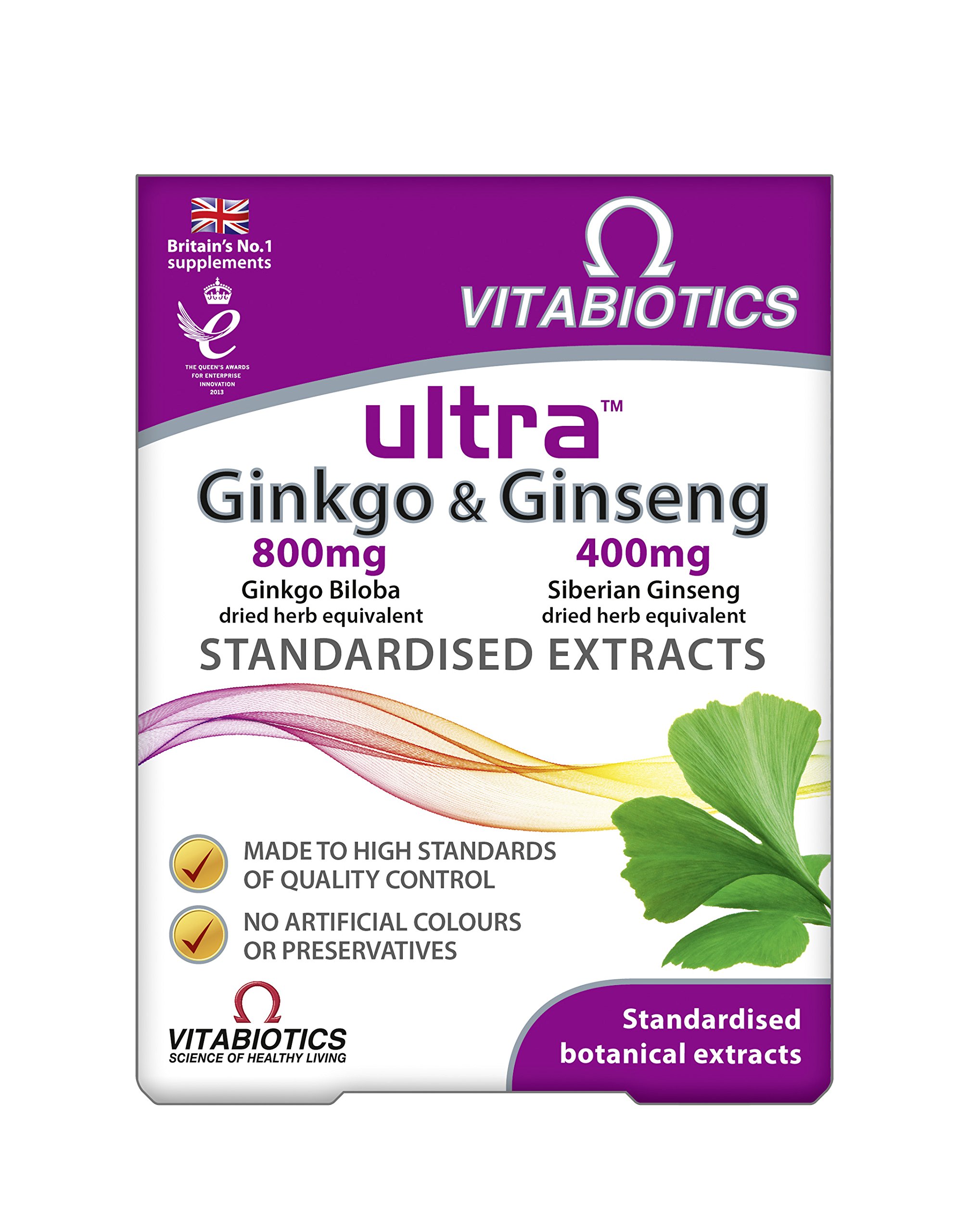 Vitabiotics Ultra Ginkgo and Ginseng Tablets - 60 Tablets