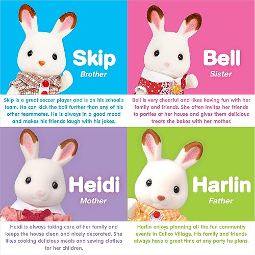 Calico Critters Hopscotch Rabbit Family, Dolls, Doll House Figures