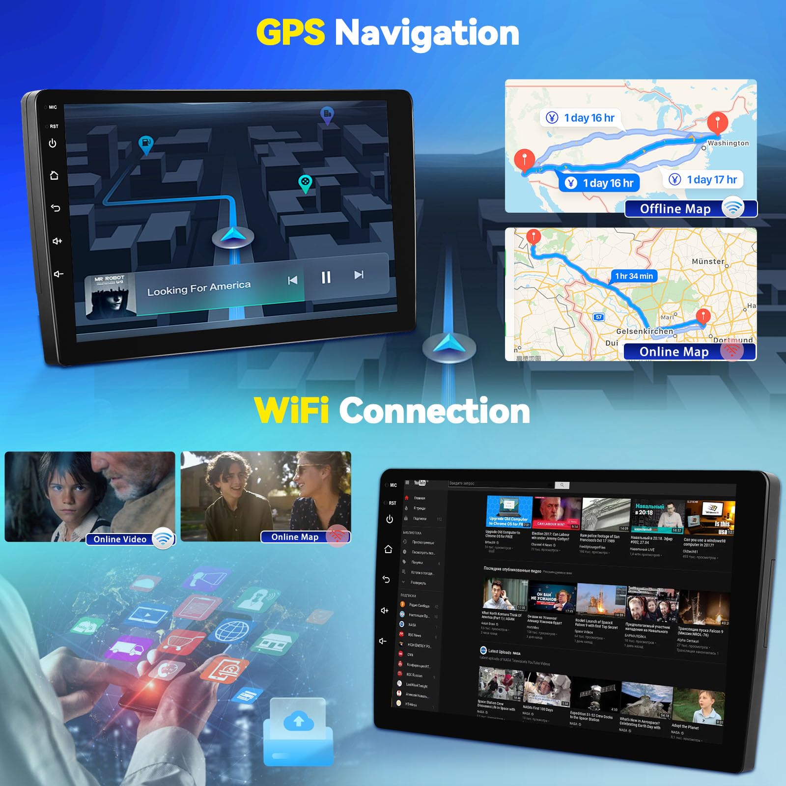 CAMECHO 4G+64G 8 Core Android 13 Car Stereo for Hyundai Veloster 2011-2017, 9