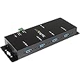 StarTech.com Mountable USB 3.0 hub - Industrial - Rugged - Black Metal - Bus Powered - USB 3 Hub - USB Extender - Powered USB 3.0 Hub