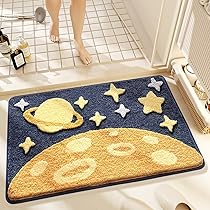 Loismood Tapis De Bain De Luxe Antidérapant Et Super Absorbant En Microfibre Douce, Lavable En Machine, Pour Salon, Chambre à Coucher Et Salle De Bain (vagues, 78,7 X 50,8 Cm