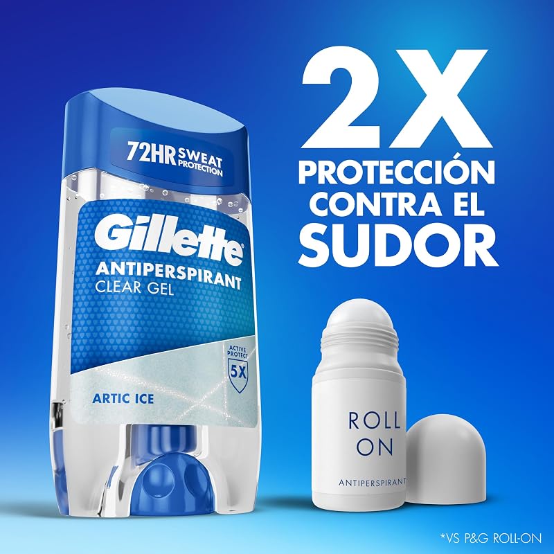 Clear Gel Artic Ice Antitranspirante Y Desodorante Hombre 4x70ml