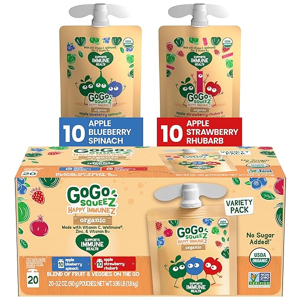 GOGO SQUEEZ HAPPY IMMUNEZ VARIETY PACK, ORGANIC APPLE...