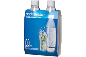 SodaStream White Slim Carbonating Bottles Twin Pack, 1L Pack Of 2