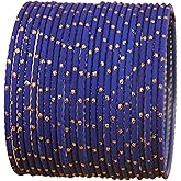 Touchstone Colorful Bangle Collection Indian Bollywood Exclusive Golden Glaze Exotic Textured Colorful Designer Jewelry Bangle Bracelets Set of 24 for Women.