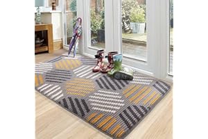 Color&Geometry Indoor Door mat, Large Entrance Mat 36"x60" Geometric Patterns Absorbent Front Door Mat, 3x5 Non Slip Washable