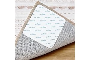 Nakagishi Rug Tape Rug Sticker for Hardwood Floors - 12 PCS Anti Slip Rug Grips Rug Stickers for Wood Floor Carpet Stickers for Area Rugs to Prevent Sliding - White