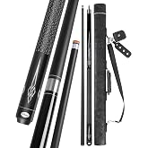 Yautja Pool Sticks for Adults with 1x1 Hard Case, 58" 19oz 2-Piece 12.5mm Tip Fiberglass Canadian Maple Pool Cue Low Deflection for Precision Control in 9-Ball, 8-Ball, Competitive Play
