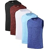 Star Vibe 5 Pack Boys Tank Tops Dry-Fit, Moisture Wicking Active Athletic Shirts Sleeveless Performance T-Shirts for Kids