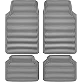 CAR PASS Rubber Car Mats,Car Floor Mats All Weather,Car Mats Full Set 4-Piece,Waterproof Automotive Floor Mats Trim to Fit for Most Cars Sedans SUVs Vans,Heavy Duty Anti-Slip Easy Clean, All Gray
