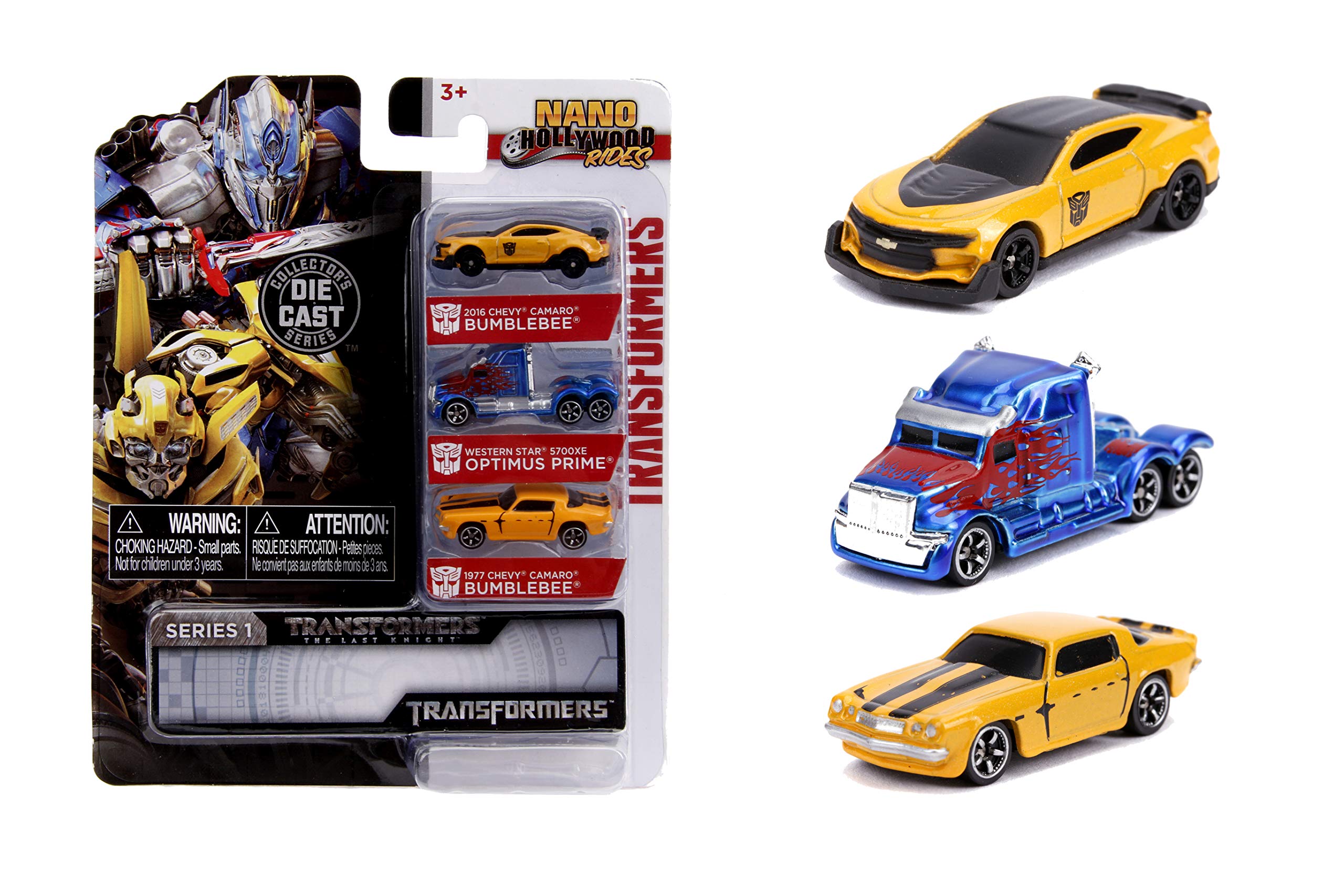 Jada TRANSFORMERS 3 PIECE SET NANO HOLLYWOOD RIDES 1/65 DIECAST MODELS 31125