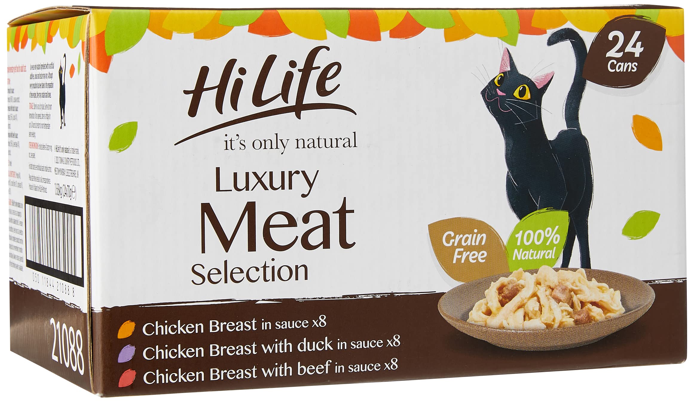 HILIFE it's only natural Luxury Meat Selection in Sauce Adult Wet Cat Food Cans 24 x 70g
