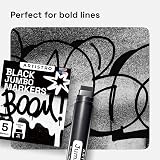 ARTISTRO 5 Black Acrylic Paint Pens Jumbo Tip Water-Based Multisurface view 5