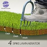 Walensee Lawn Spike Aerator T-Handle Four 3.5-in Spikes 35.5in Grey view 2