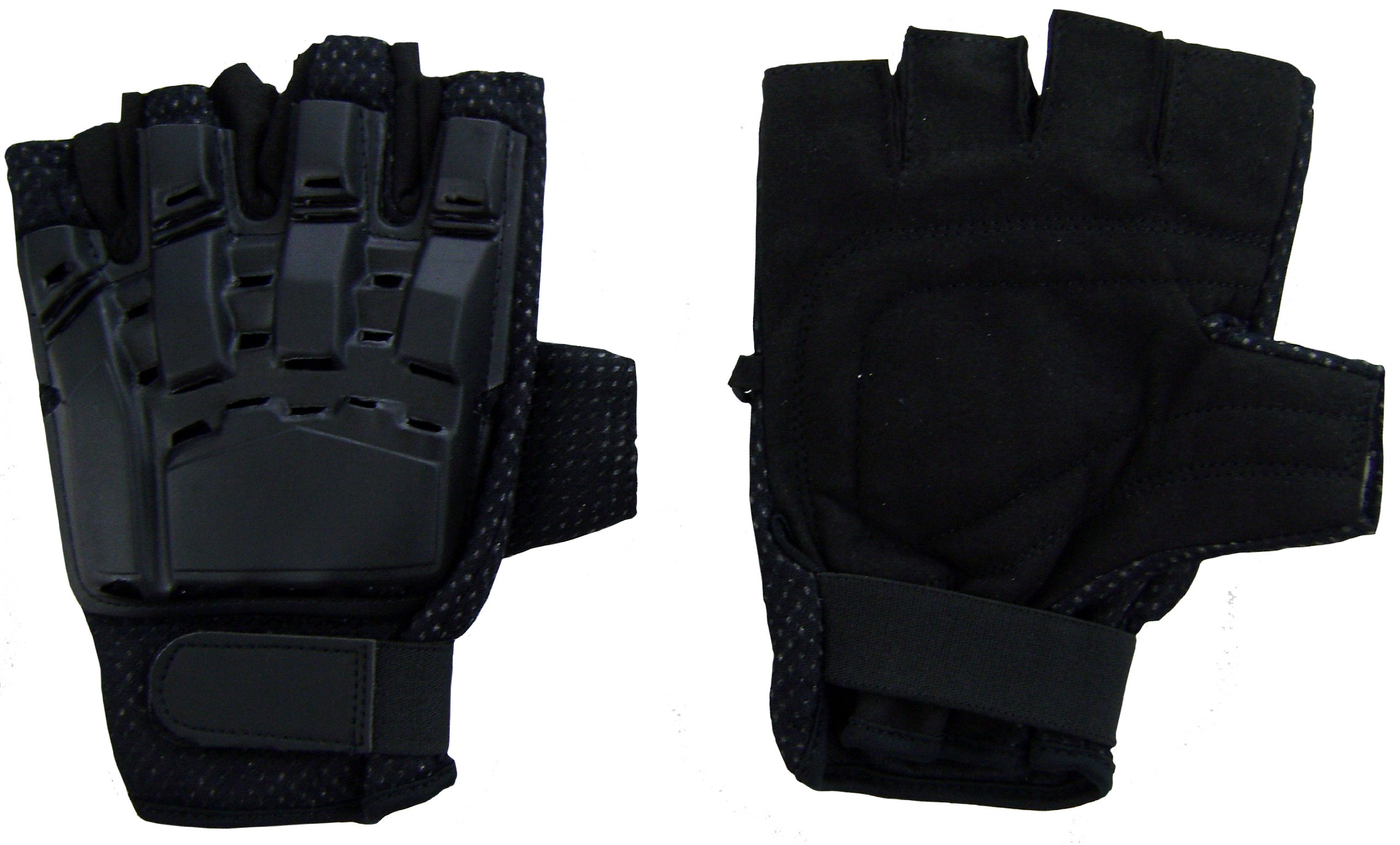 I&I SPORTS Black Flexon Half Finger Armored Paintball Gloves (SMALL) Jeff Bibb Pouches & Horns