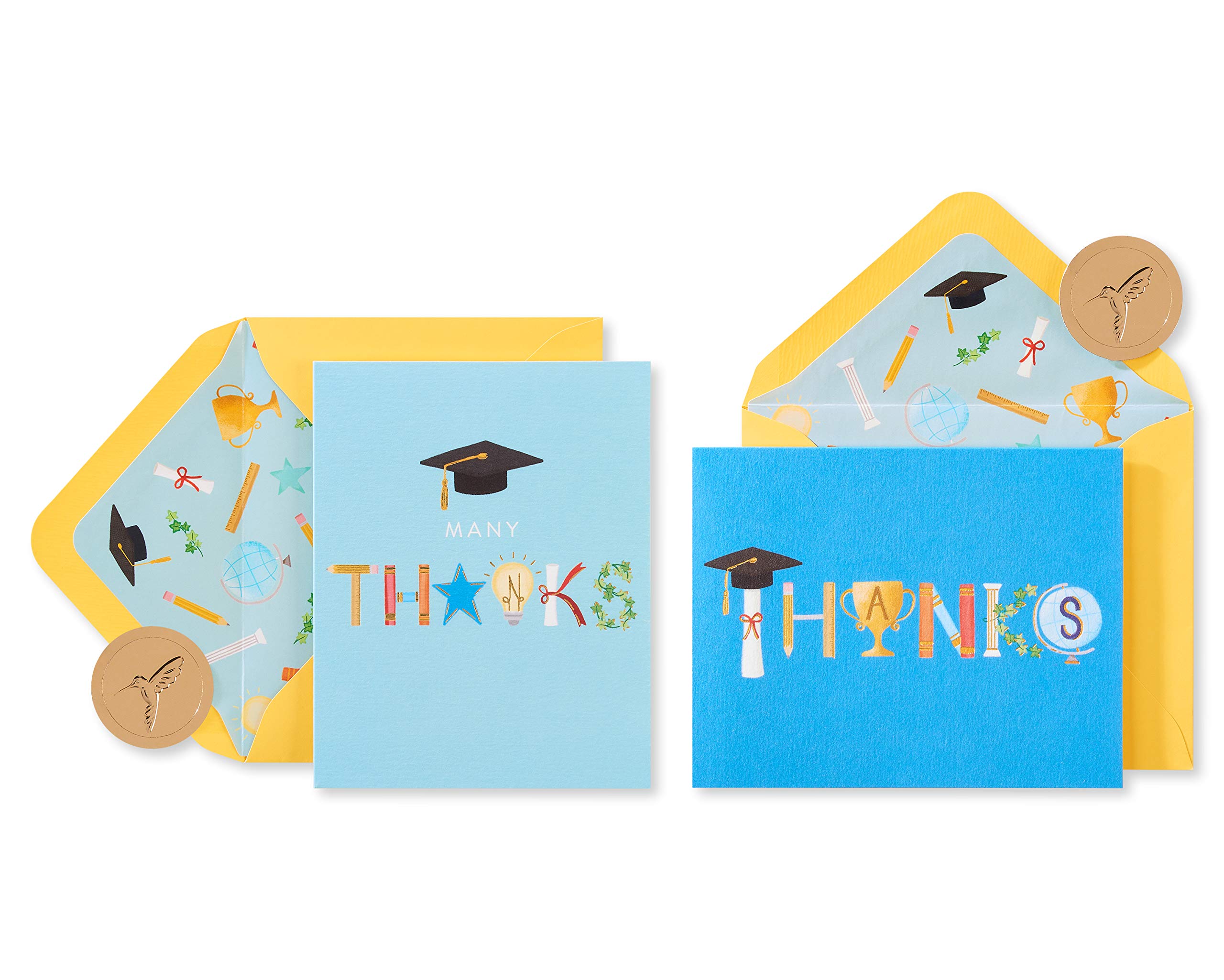 Papyrus Graduation Thank You Cards with Envelopes, Graduation Icons (20-Count)